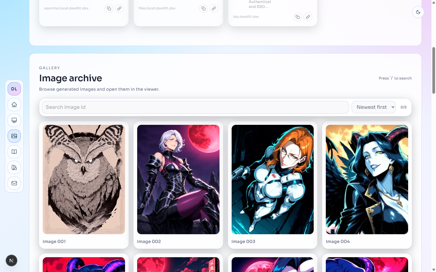 deedlit.dev image gallery